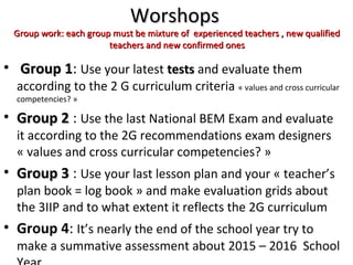 Evaluation assessment &amp; 2g curriculum a pril 26 2016