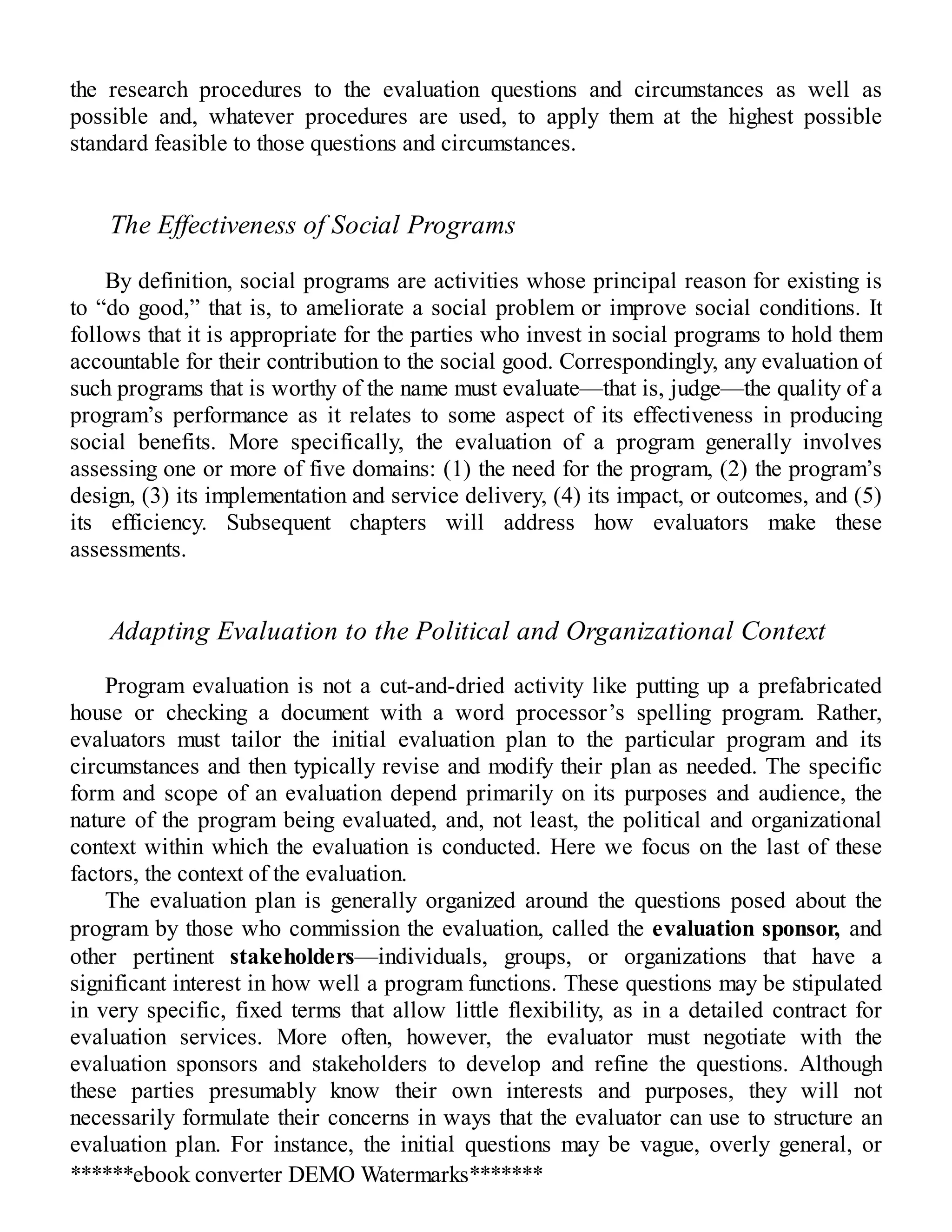 Evaluation a systematic approachRossiLipseyFreeman PDF