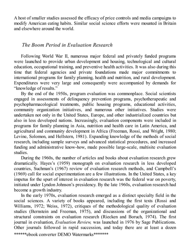 Evaluation a systematic approachRossiLipseyFreeman PDF Desktop