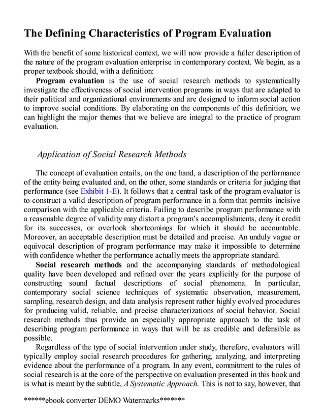 Evaluation a systematic approachRossiLipseyFreeman PDF Desktop