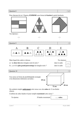 Épreuves Communes Mathématiques 4Ème – SMAYMC