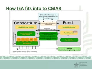 How IEA fits into to CGIAR 
 