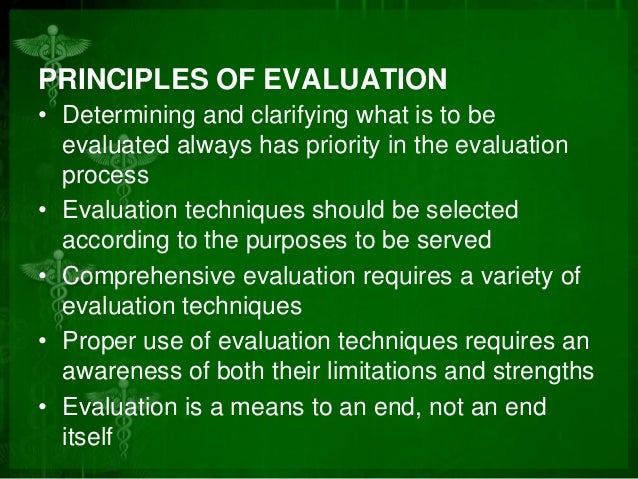 evaluation reference form â and principles Evaluation concepts evaluation reference form â and principles Evaluation concepts