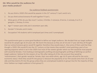 Our genre of film is the same genre to the film Mr and Mrs Smith of an action/romance. 