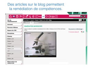 Des articles sur le blog permettent !
la remédiation de compétences.!
 