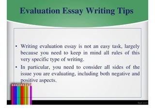 Evaluation Essay Topics