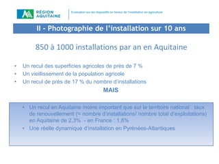 Evaluation sur les dispositifs en faveur de l’installation en agriculture

II - Photographie de l’installation sur 10 ans
...
