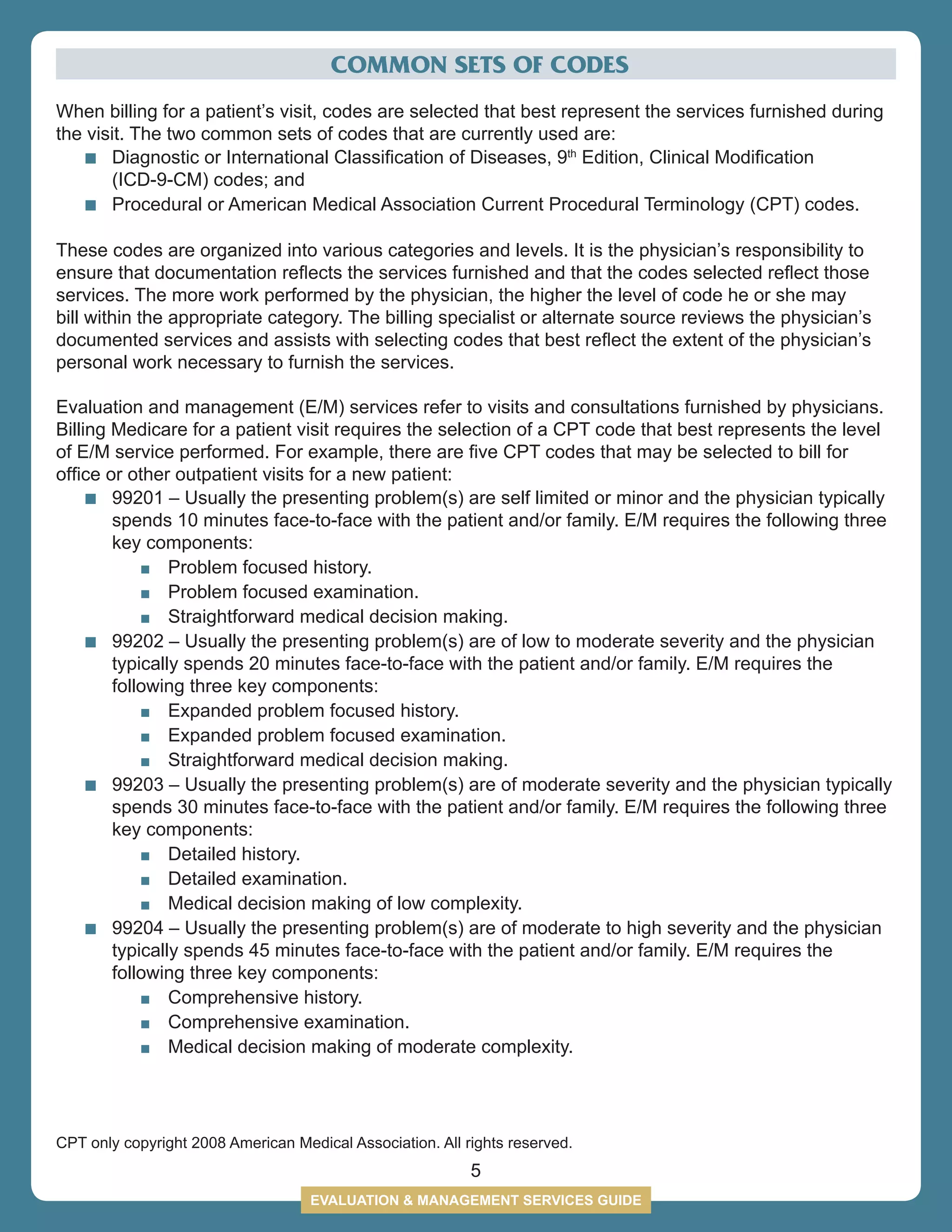 Evaluation & management for coding & billing | PDF