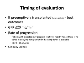 Evaluation of adult kidney transplant candidates | PPTX