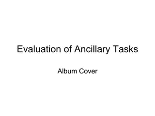 Evaluation of Ancillary Tasks Album Cover 