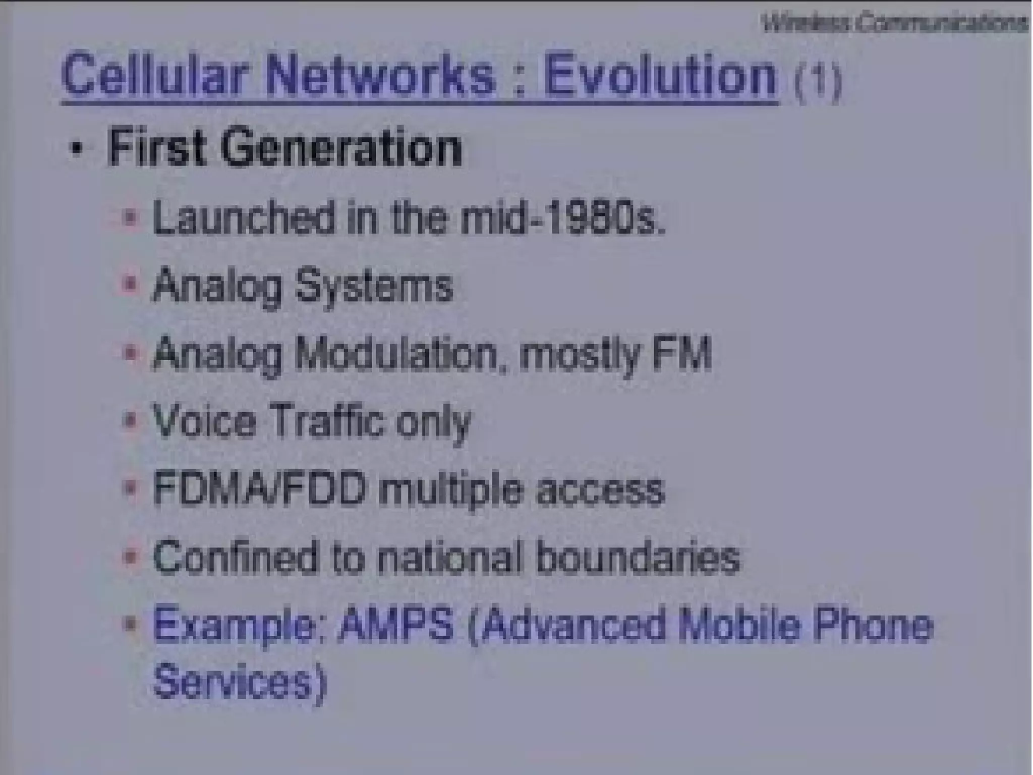 Cellular Networks
 