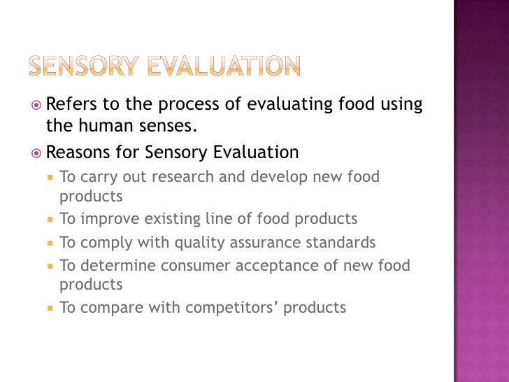 Evaluation Of Food