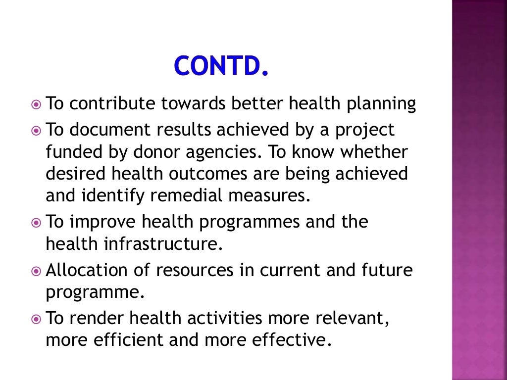 Evaluation of health services