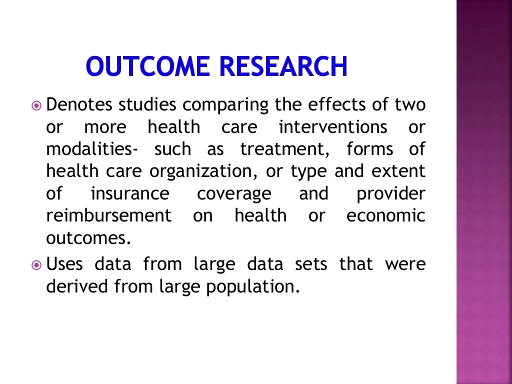Evaluation of health services