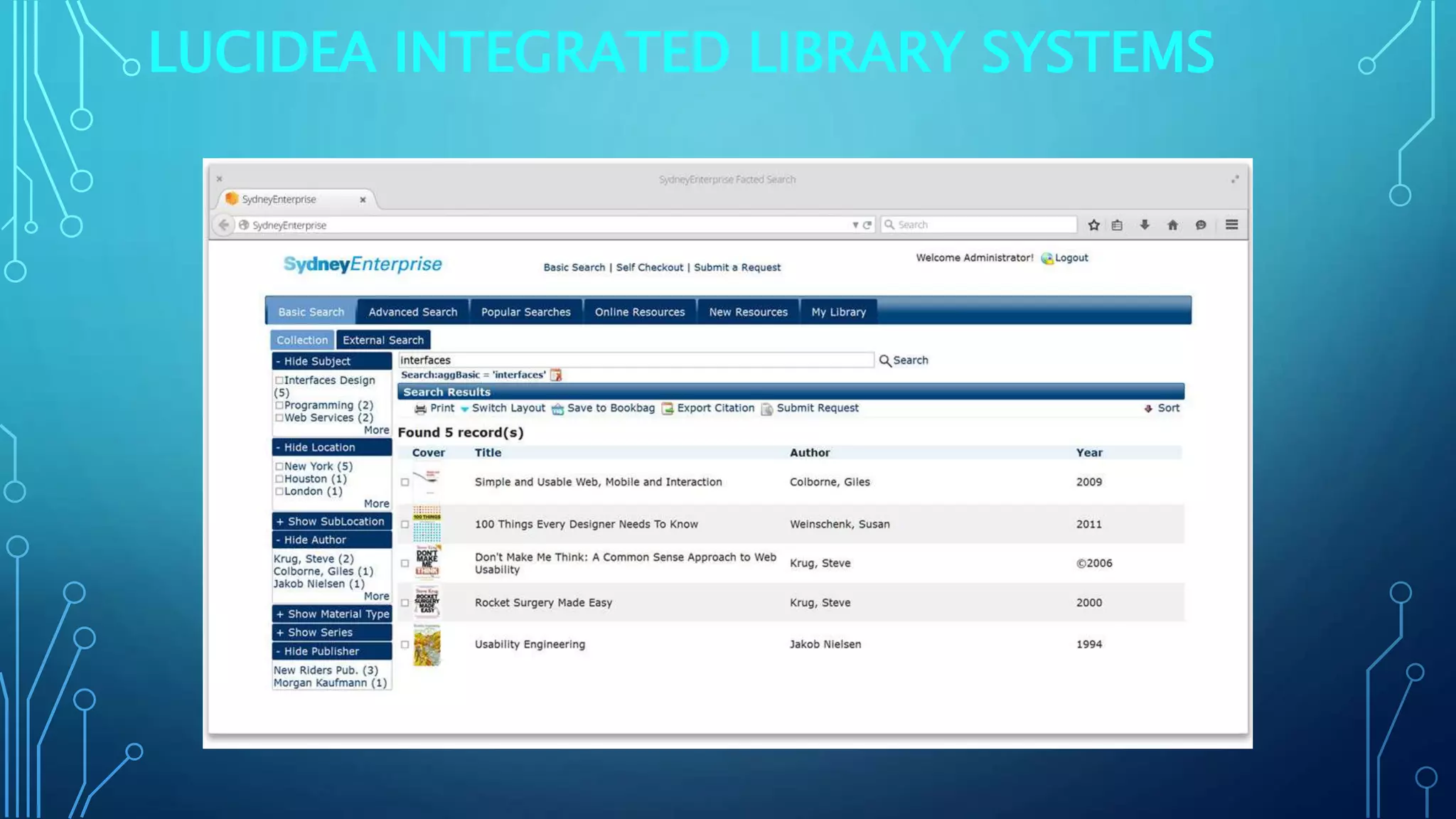 LUCIDEA INTEGRATED LIBRARY SYSTEMS
 