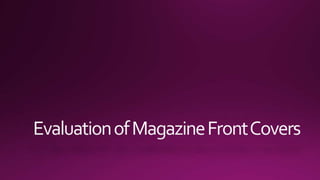 Evaluation of magazine front covers