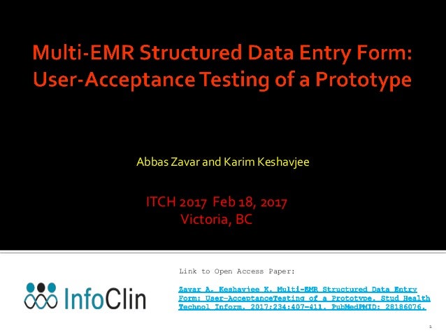 evaluation of a multi emr web based form web based form