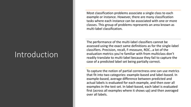 Evaluation of multilabel multi class classification | PPTX | Technology ...