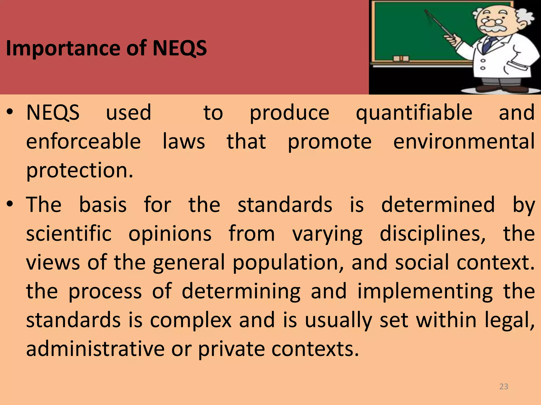 Nequ Program Evaluation of neqs regarding air, water and noise pollution of various ...