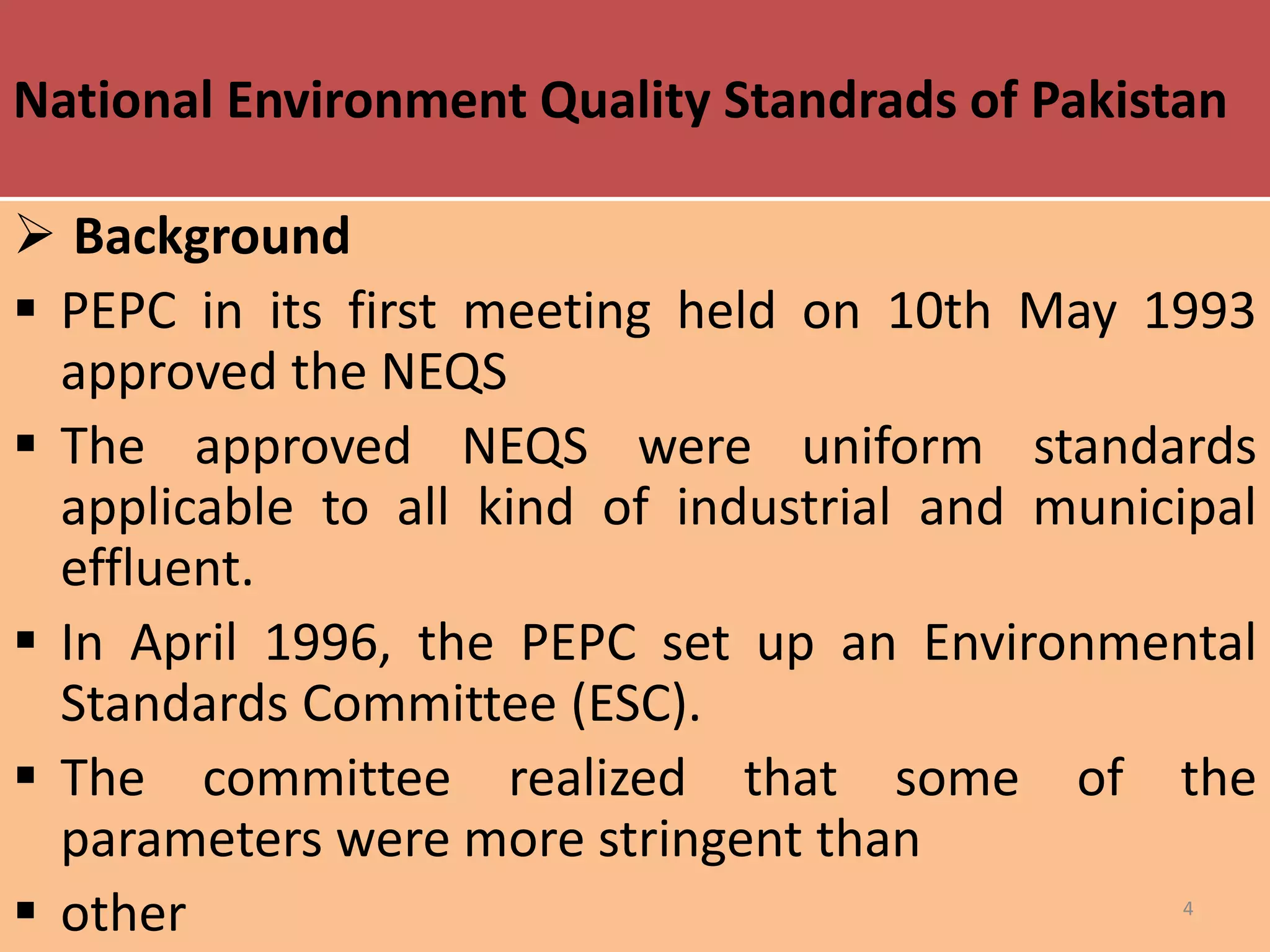 Nequ Program Evaluation of neqs regarding air, water and noise pollution of various ...