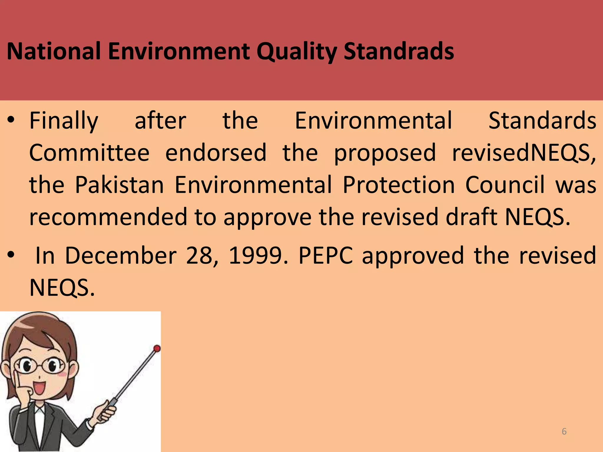 Nequ Program Evaluation of neqs regarding air, water and noise pollution of various ...