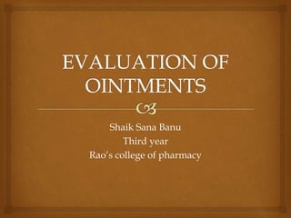 Shaik Sana Banu
Third year
Rao’s college of pharmacy
 