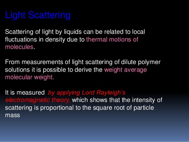 molecular weight determination of polymers by light scattering method pdf
