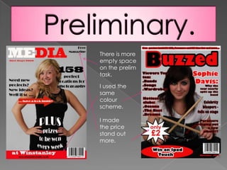 Preliminary.More information  less empty space.Main story stands out more.Better use of colours.Colour scheme more apparent