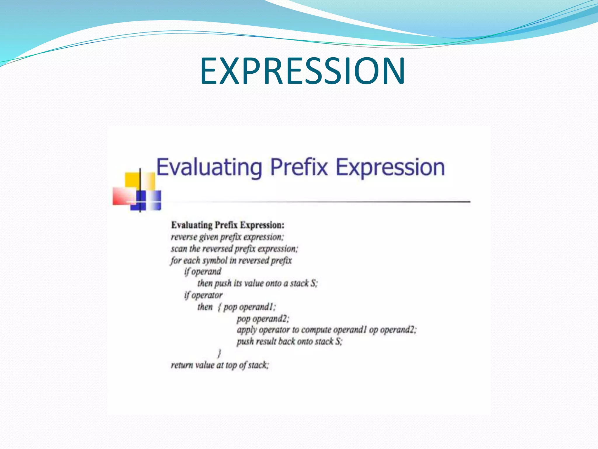 Evaluation of prefix expression with example | PPTX