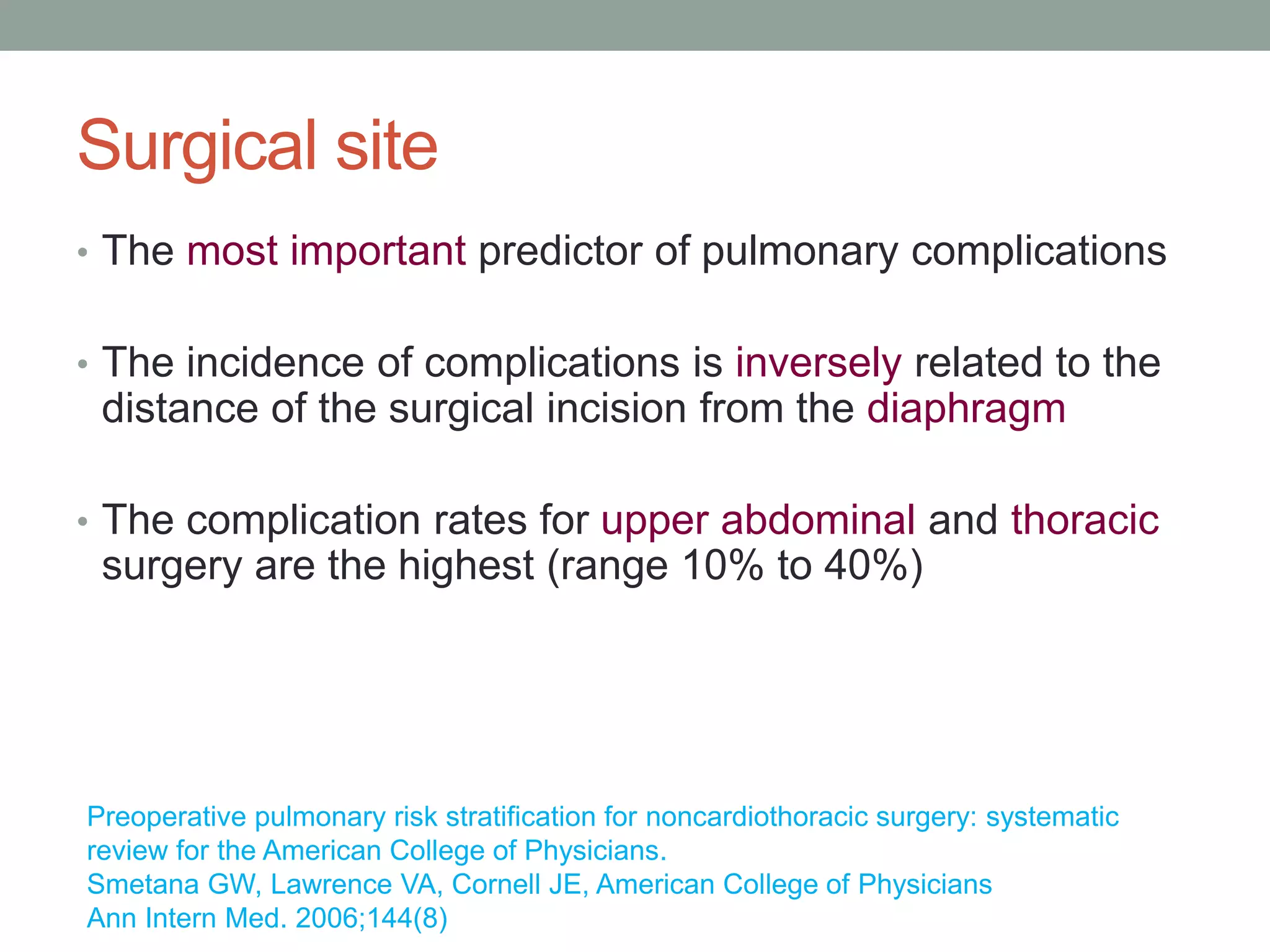Evaluation of preoperative pulmonary risk | PPTX