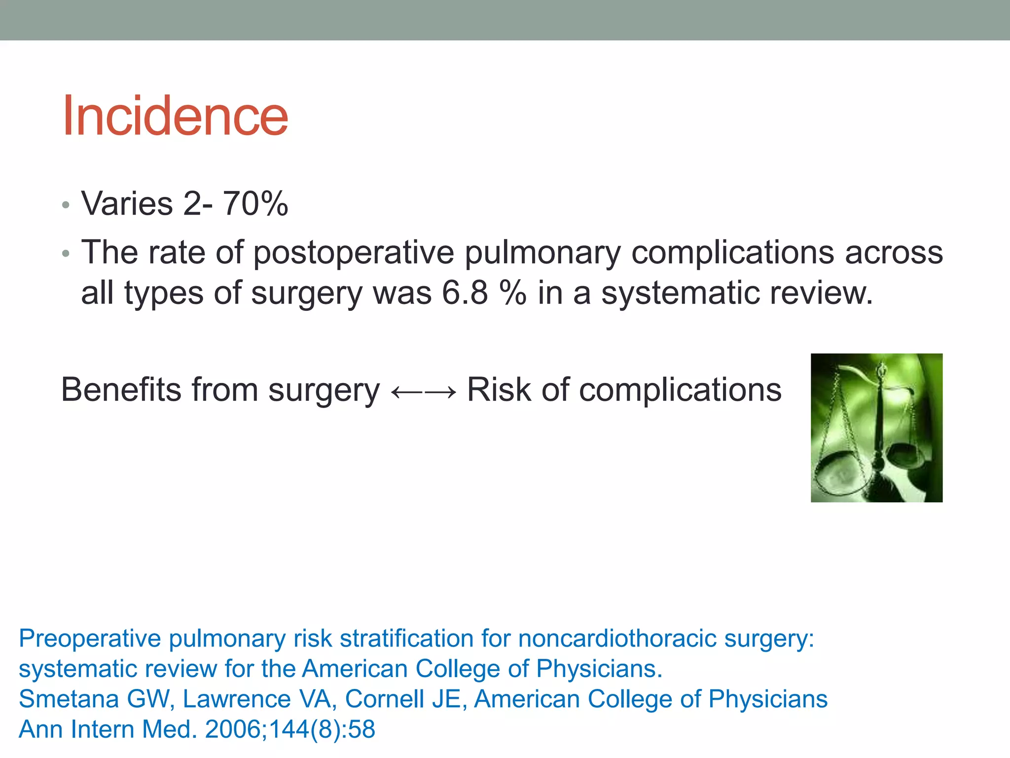 Evaluation of preoperative pulmonary risk | PPTX