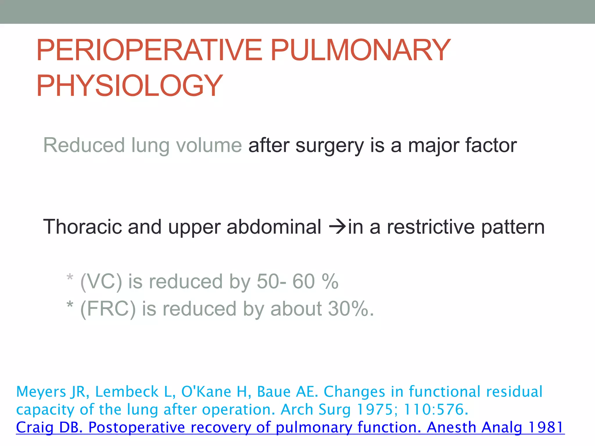 Evaluation of preoperative pulmonary risk | PPTX