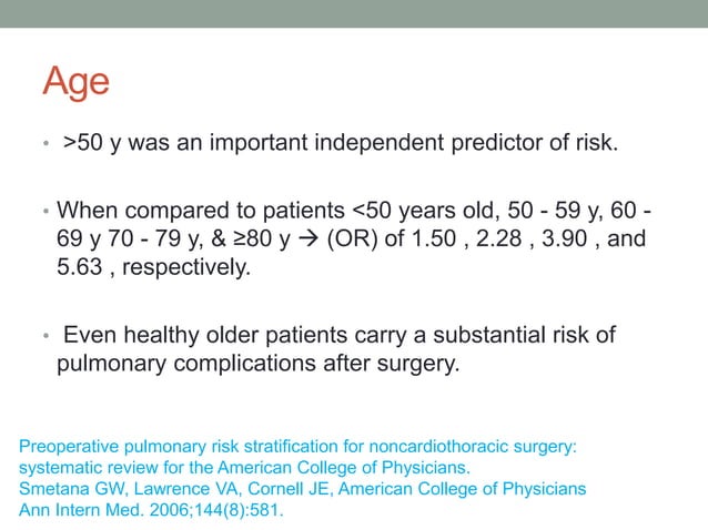 Evaluation of preoperative pulmonary risk | PPTX | Smoking Cessation ...