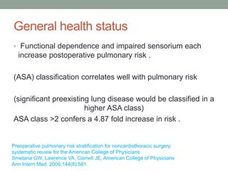 Evaluation of preoperative pulmonary risk | PPTX