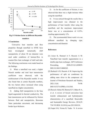 Z Rasheed Ac Work Evaluation of Shell and Tube Heat Exchanger Performance by Using ZnO ...