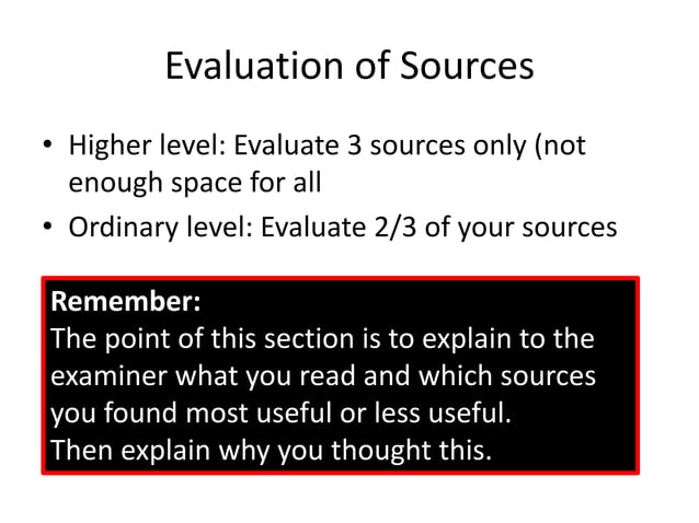 Evaluation of sources | PPT