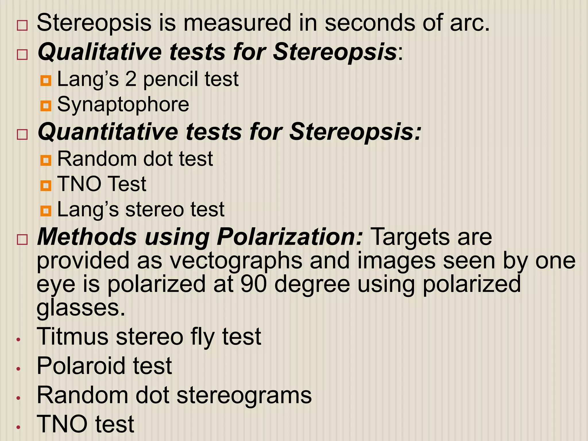 Evaluation of squint