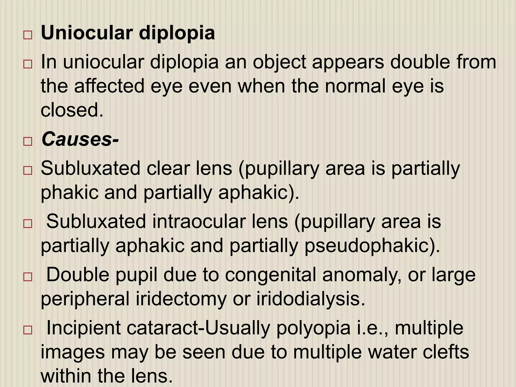 Evaluation of squint