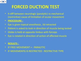EVALUATION OF SQUINT . MOTOR AND SENSORY EXAMINATION | PPTX