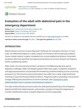 Abdominal pain in the emergency department