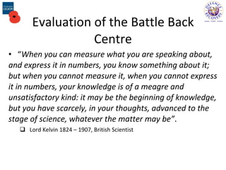 Evaluation of the Battle Back Centre ,[object Object],[object Object]