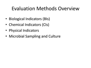 Evaluation of the Efficiency of Sterilization Methods | PPTX