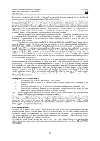 Evaluation of the use of ict in agricultural technology delivery to ...