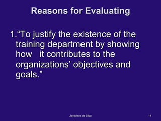 Evaluation of training