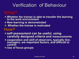 Evaluation of training