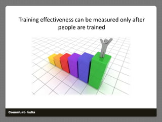 Training effectiveness can be measured only after people are trainedCommLab India