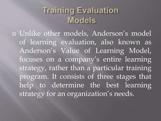 Evaluation of TRAINING (METHODS & TOOLS).pptx