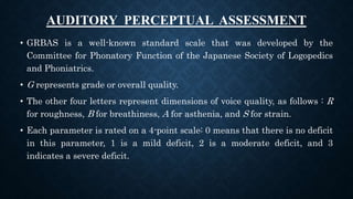 Rated R Strain Evaluation of voice disorders | PPTX