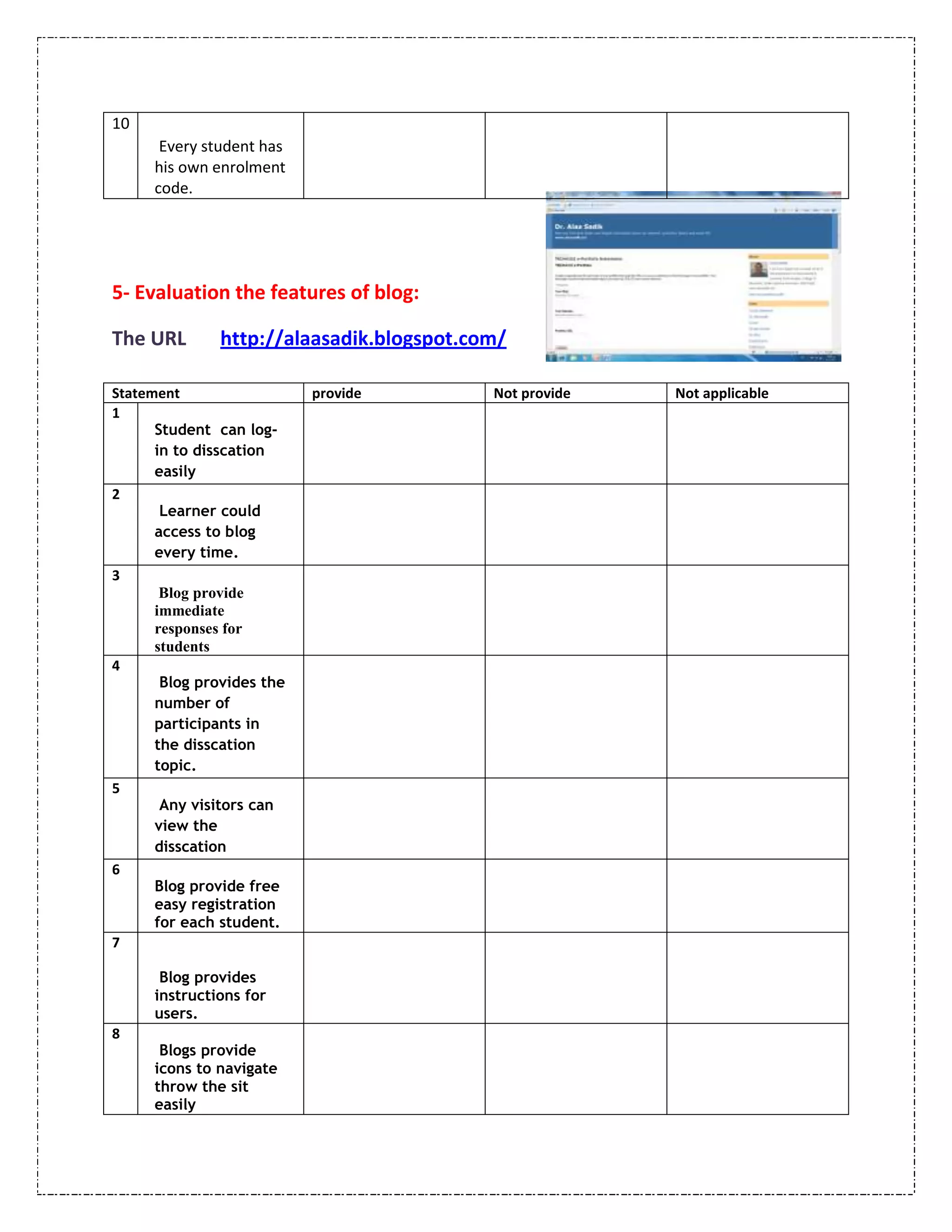 Evaluation on line learning