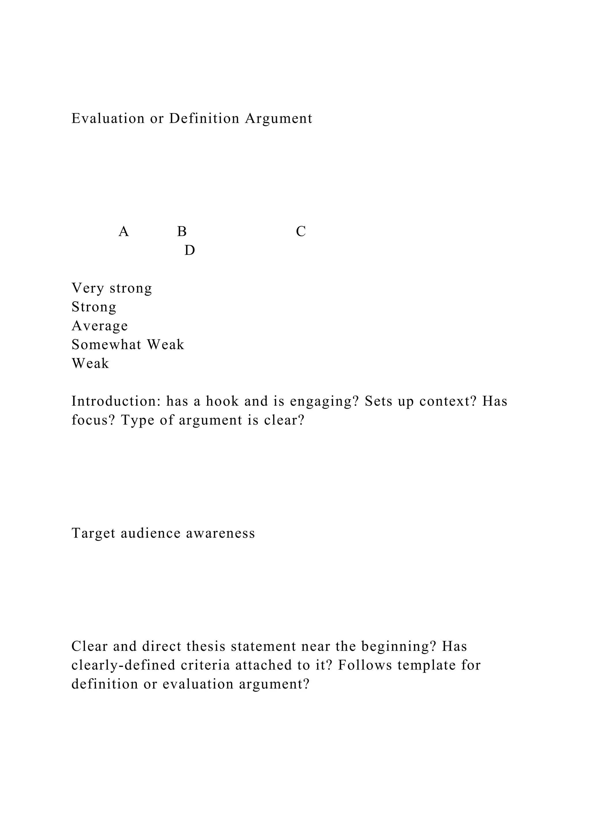 Evaluation or Definition Argument A .docx